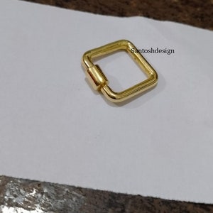 925 Sterling Silver Square Plain Carabiner Lock Clasp,Beautiful Designer Square Silver Carabiner Clasp Lock,Handmade Lock Jewelry,Gift