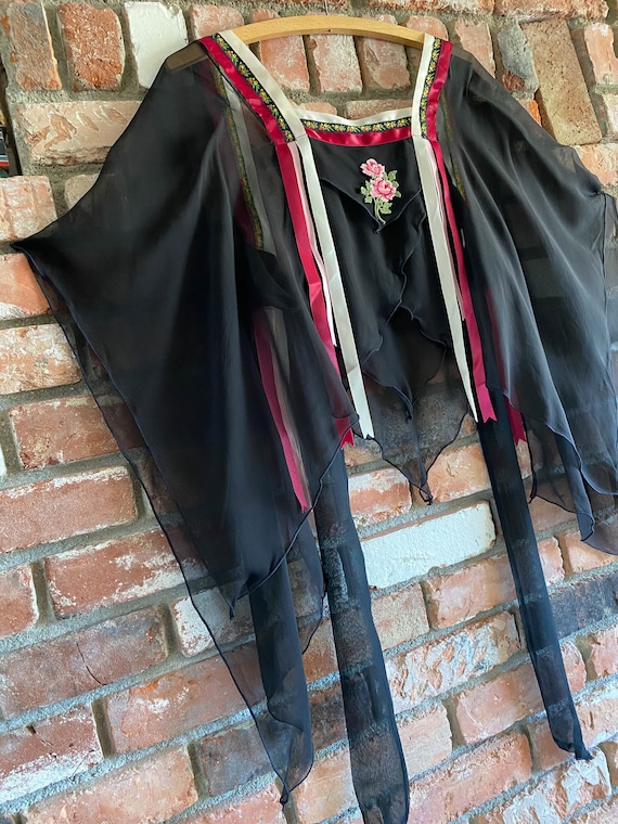 1970s Bohemian Silk Chiffon Jacket