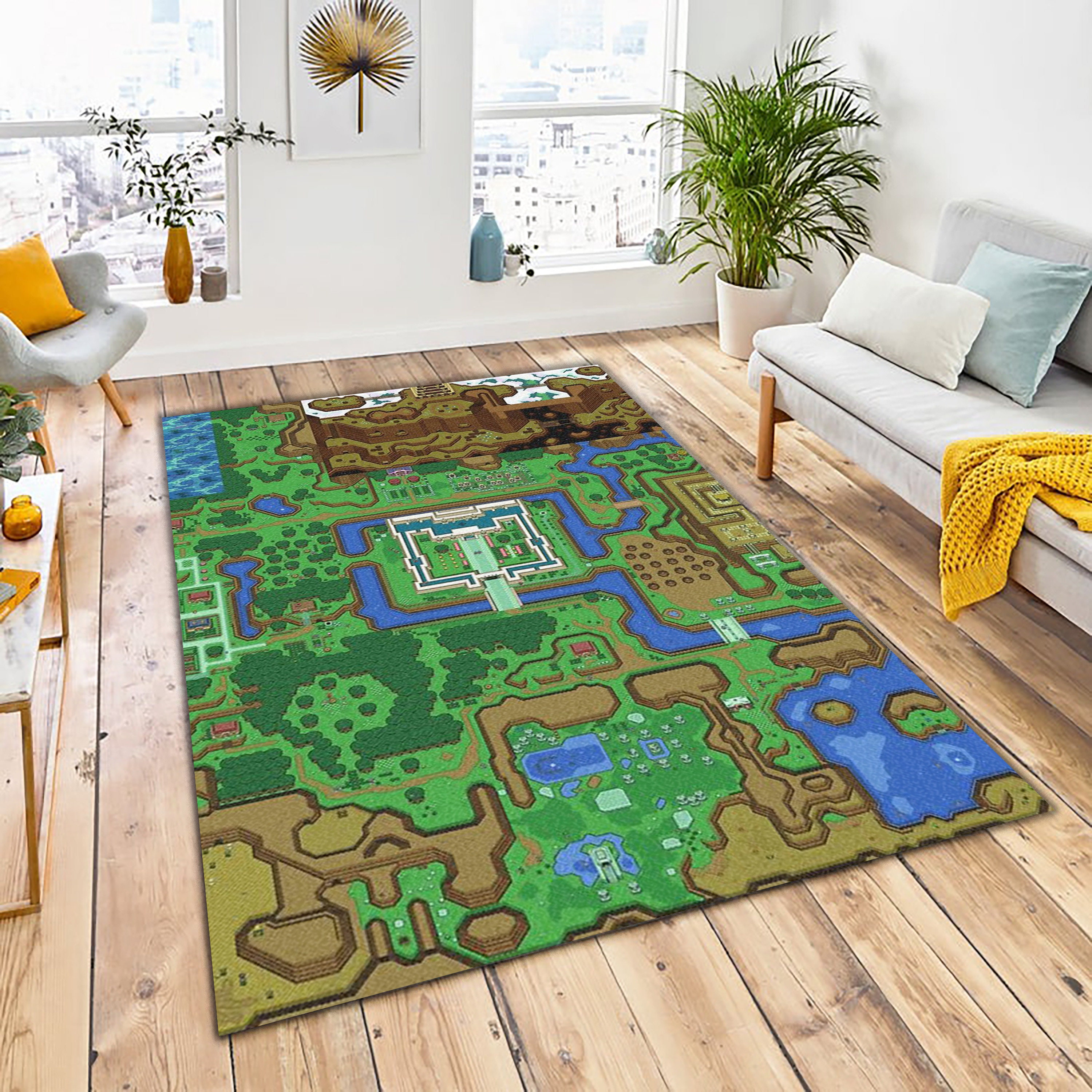 Map Of Legend of Zelda Area Rug Zelda Map Inspired Game Decor Etsy