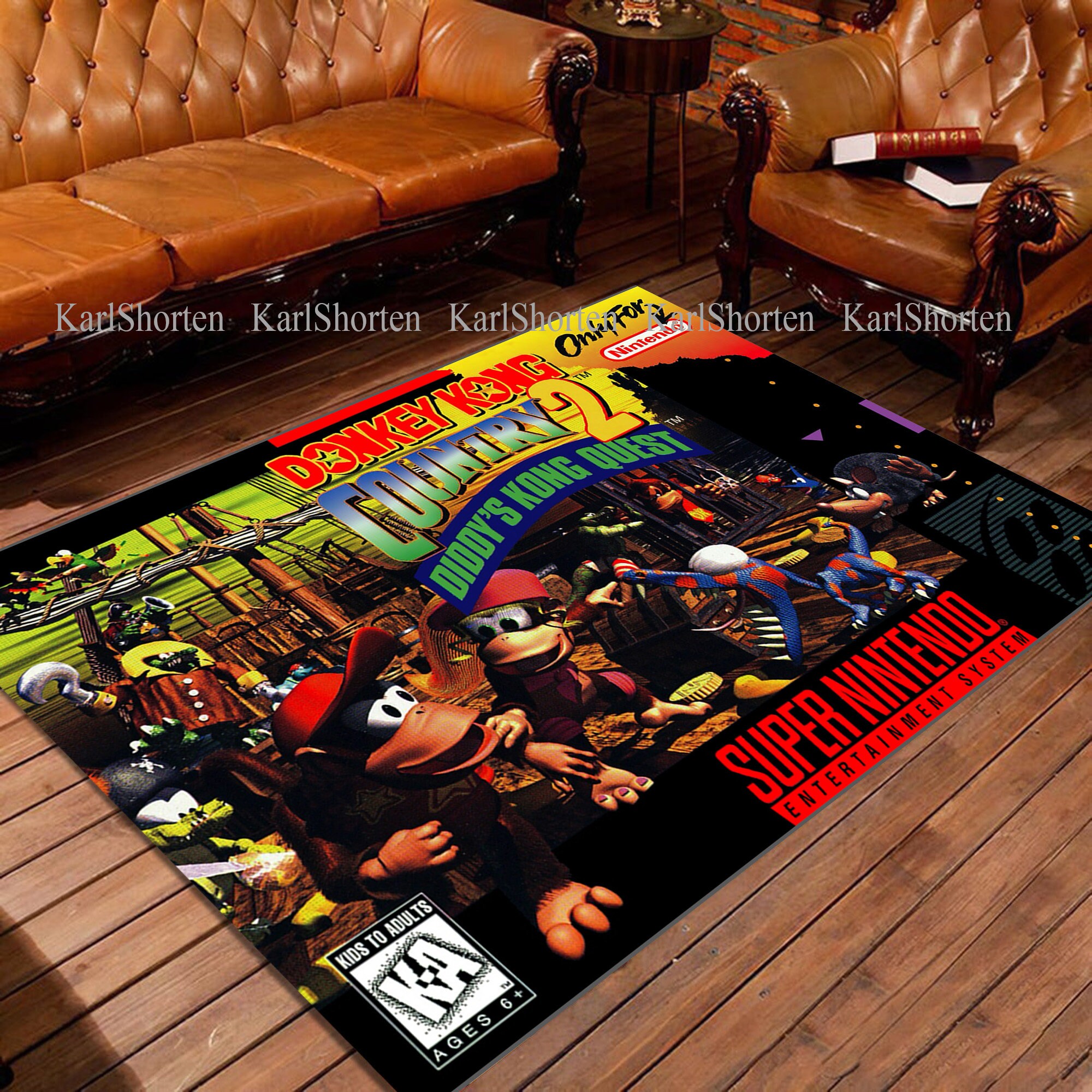 Donkey Kong Arcade Classics Area Rug Retro Videojuego Game Etsy
