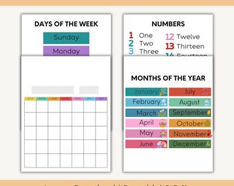 Homeschool Interaktiver Kalender & Poster Set