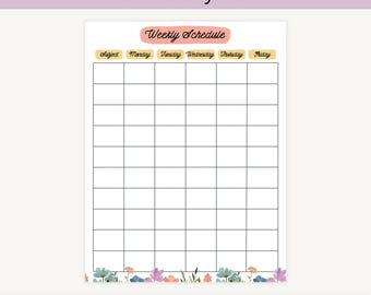 Druckbarer Wochenplan: Homeschool Planner (8.5x11 PDF)