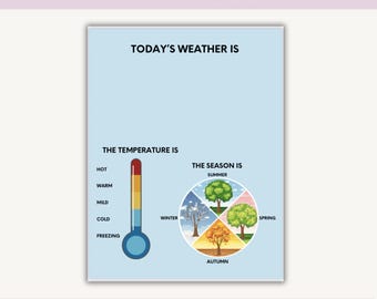 Kinder Wetter Karte • Beschäftigt Buch • Wetteraktivität (Digitaler Download)