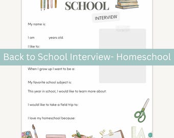 Back to School Interview druckbar • Fragebogen für den ersten Tag • Kinderandenken-Seite • Homeschool Schülerprofil
