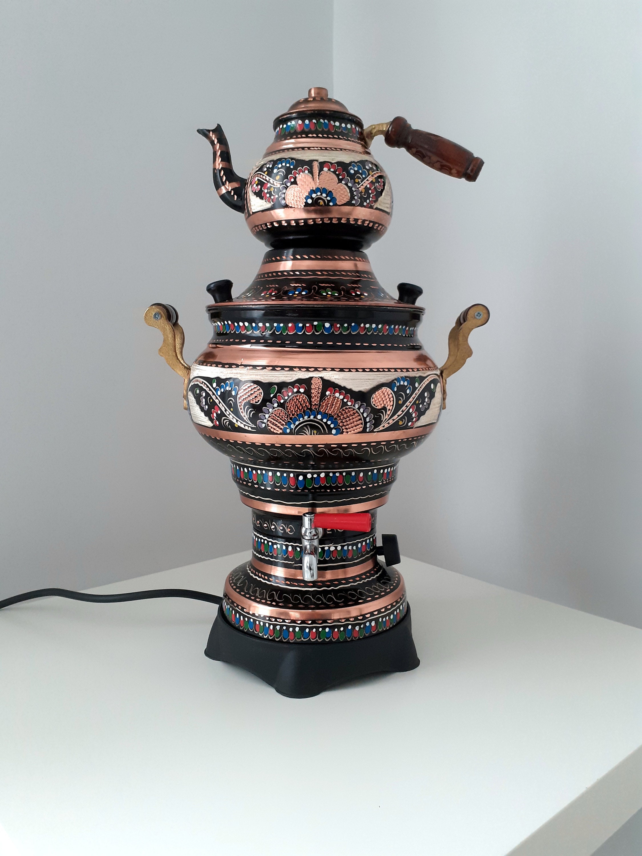 Samovar Electric Turkish Tea Pot Double Tea Kettle 100 Etsy