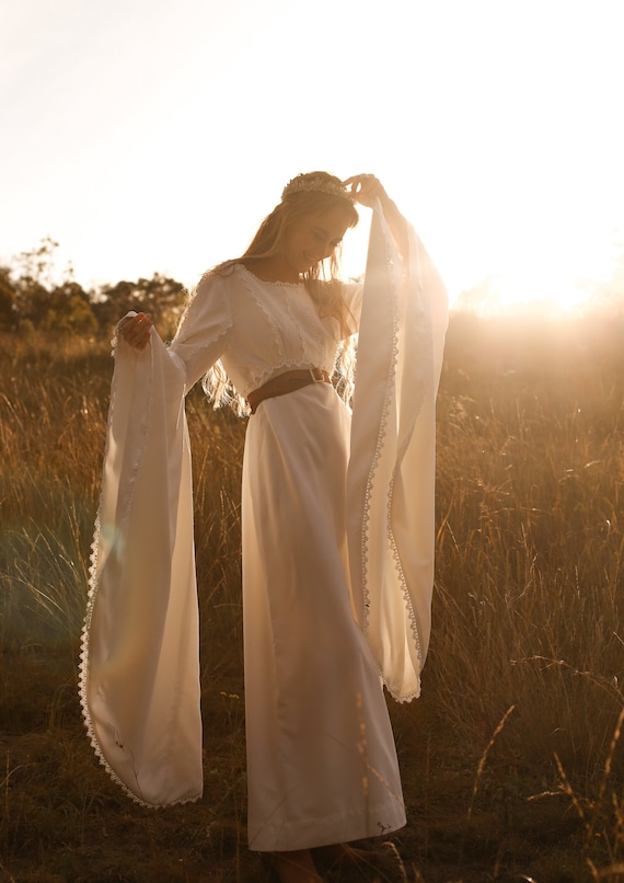 Vintage 1970s Wedding Dress, The Sunshine Dancer,