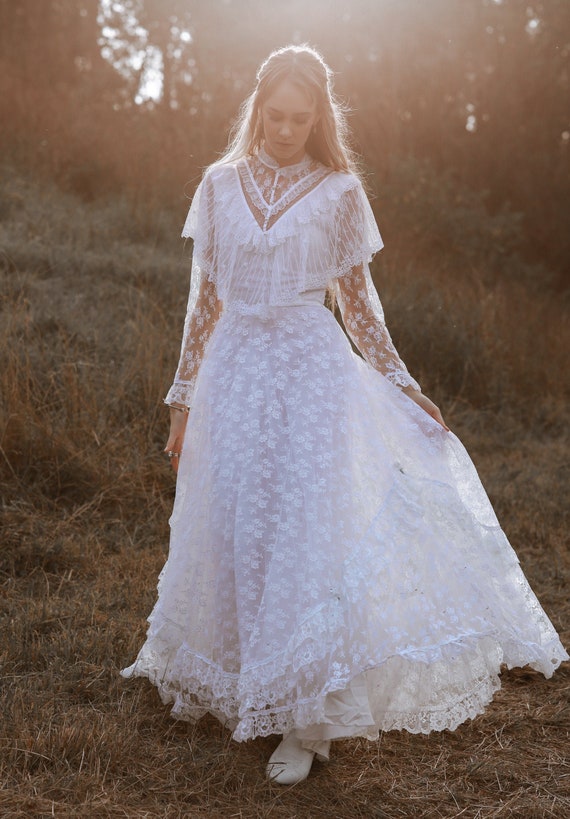 seventies wedding dress