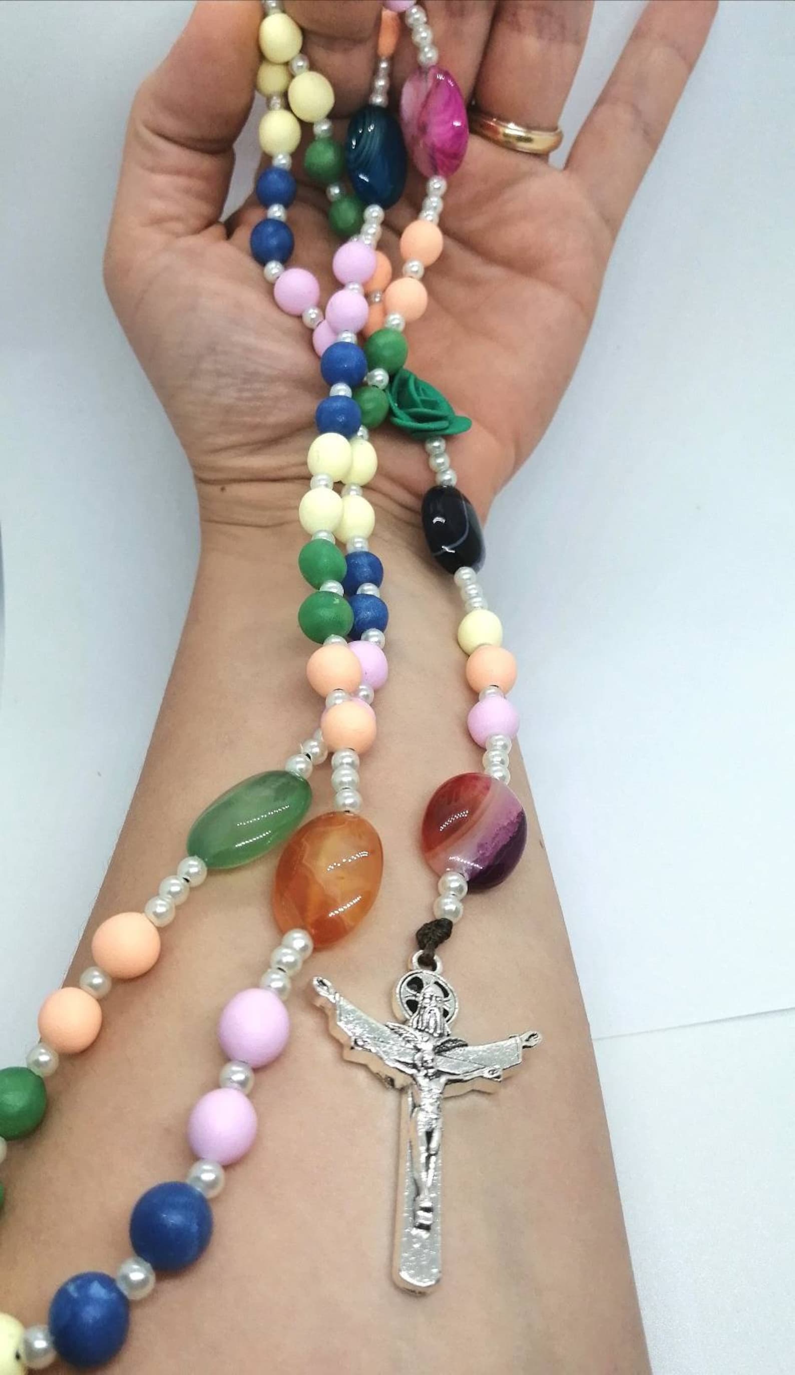 Italian Catholic rosary beads colorful rosary beads | Etsy