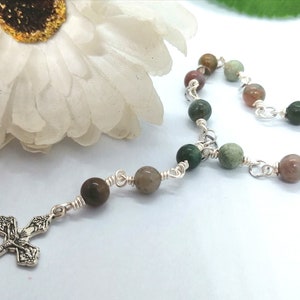 Single Decade Gemstones Rosary, Pocket Rosary tenner, pocket rosary, Combat rosary, handmade rosary