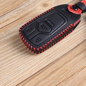 Étui pour télécommande en cuir, Étui pour porte-clés de voiture, Porte-clés, Étui pour clés intelligentes, Compatible avec Audi A1 A3 A4 A5 A6 A7 A8 TT R8 RS Q5 Q7 Q8. ou mêmes clés