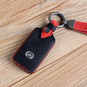 Étui pour télécommande en cuir, étui pour clé intelligente sans clé, porte-clé, étui, compatible Mazda 3/6 CX-5 CX-9 CX-30 3B