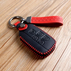Étui pour télécommande en cuir, étui pour porte-clés en cuir, compatible Land Rover Jaguar Freelander Range Rover Discovery Defender XFL XEL XJ E-pace...