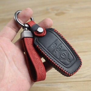Ford Key Fob Cover 3 4 5 Buttons Leather Key Case for Ford Edge Bronco  Escape Expedition Explorer Fusion F-series Birthday Gift 