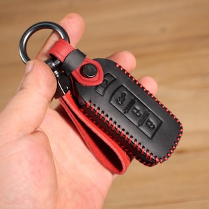 Étui pour télécommande en cuir, étui pour porte-clés de voiture en cuir, compatible Mitsubishi Pajero Outlander Eclipse Cross Lancer ou clés identiques