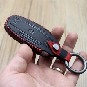 Étui pour télécommande en cuir, Étui porte-clés en cuir, Étui pour clés de voiture intelligente, Compatible Tesla MODÈLE 3 / MODÈLE S / Y / MODÈLE X