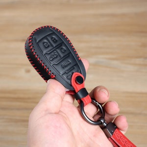 Étui pour télécommande en cuir, Étui pour porte-clés intelligent, Porte-clés, Convient pour Alfa Romeo Giulia 2017+, Tonale Stelvio ou clés identiques, 3, 5 boutons