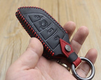 1Pcs Black Sport-Line Genuine Leather Key Case FOB Holder Fit BMW 2 3 5Series X3 1Pcs Black Sport-Line Genuine Leather Key Case FOB Holder Fit BMW 2 3 5Series X3