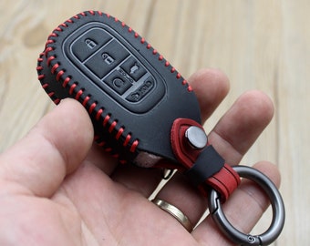 Honda Series Leather Key Case, Smart Remote Key Fob Cover, Fit for Honda Civic Accord CR-V Hatchback Pilot 2022 2023 or Same keys