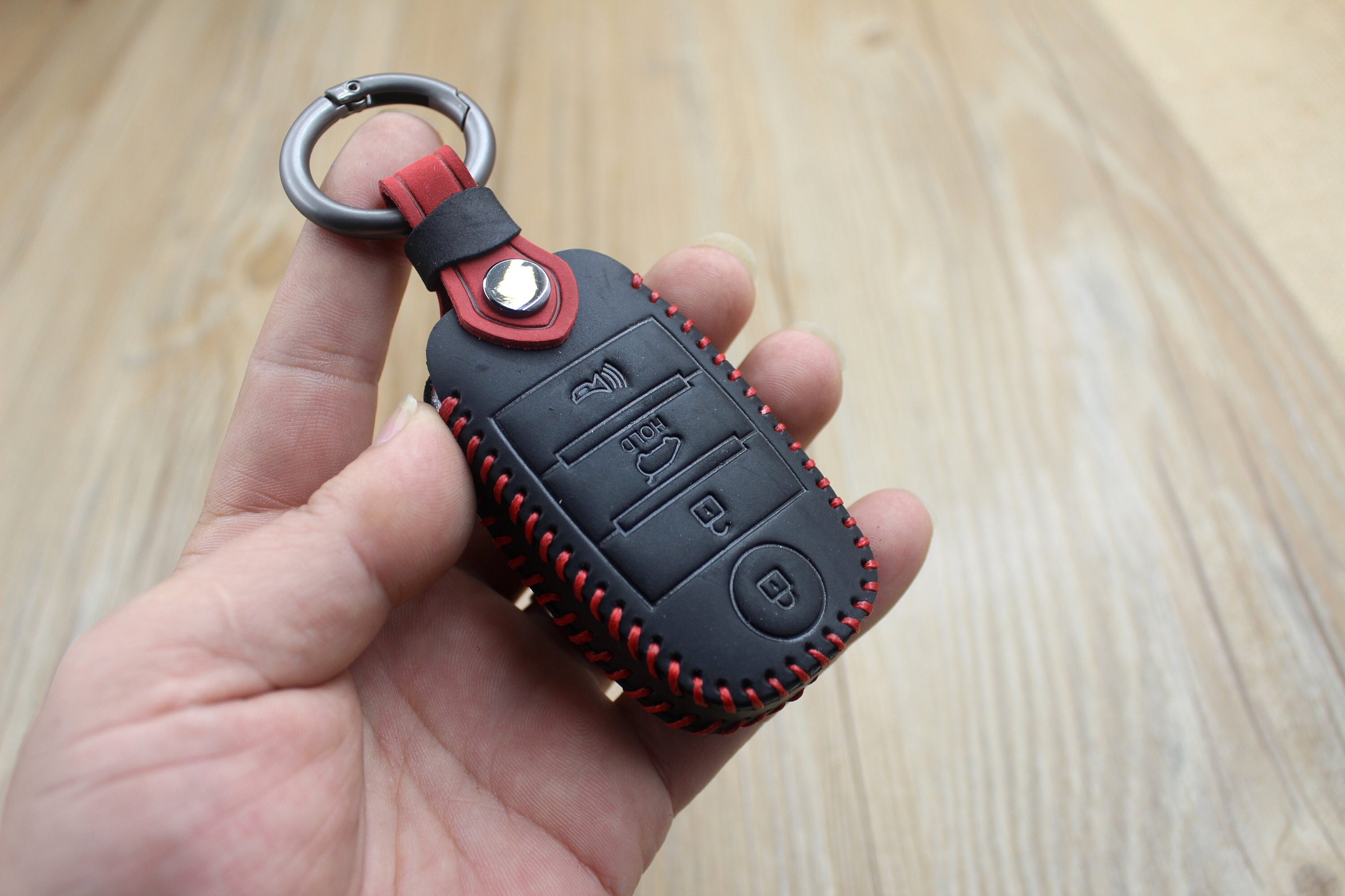 Kia Serie Leder Schlüsselhülle, Smart Remote Schlüsseltasche,  Schlüsselanhänger Hülle, Passend für Forte Optima Sorento Sportage Niro  Soul Telluride oder same Keys - .de