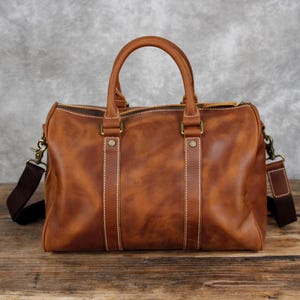 "Personalisierte 14 ""Leder Seesack, elegante Vintage Handtasche, Reisetasche, Wochenend-Gepäcktasche, Reisetasche, bestes Geschenk