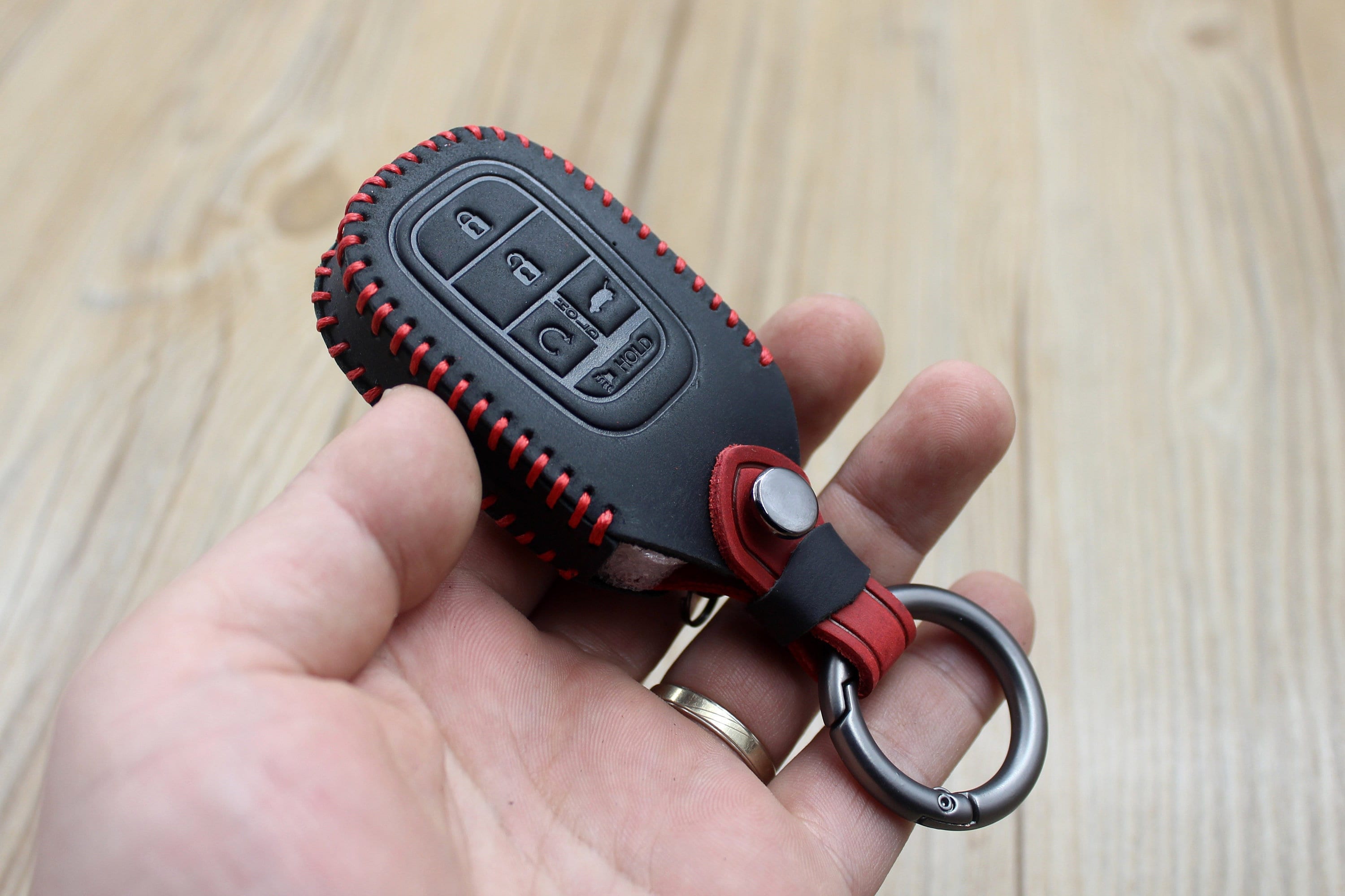 Genuine Leather Car Key Protector Case Single Double Layer Zipper Key Case  Key Bag Key Chain Holder Wallet - Temu