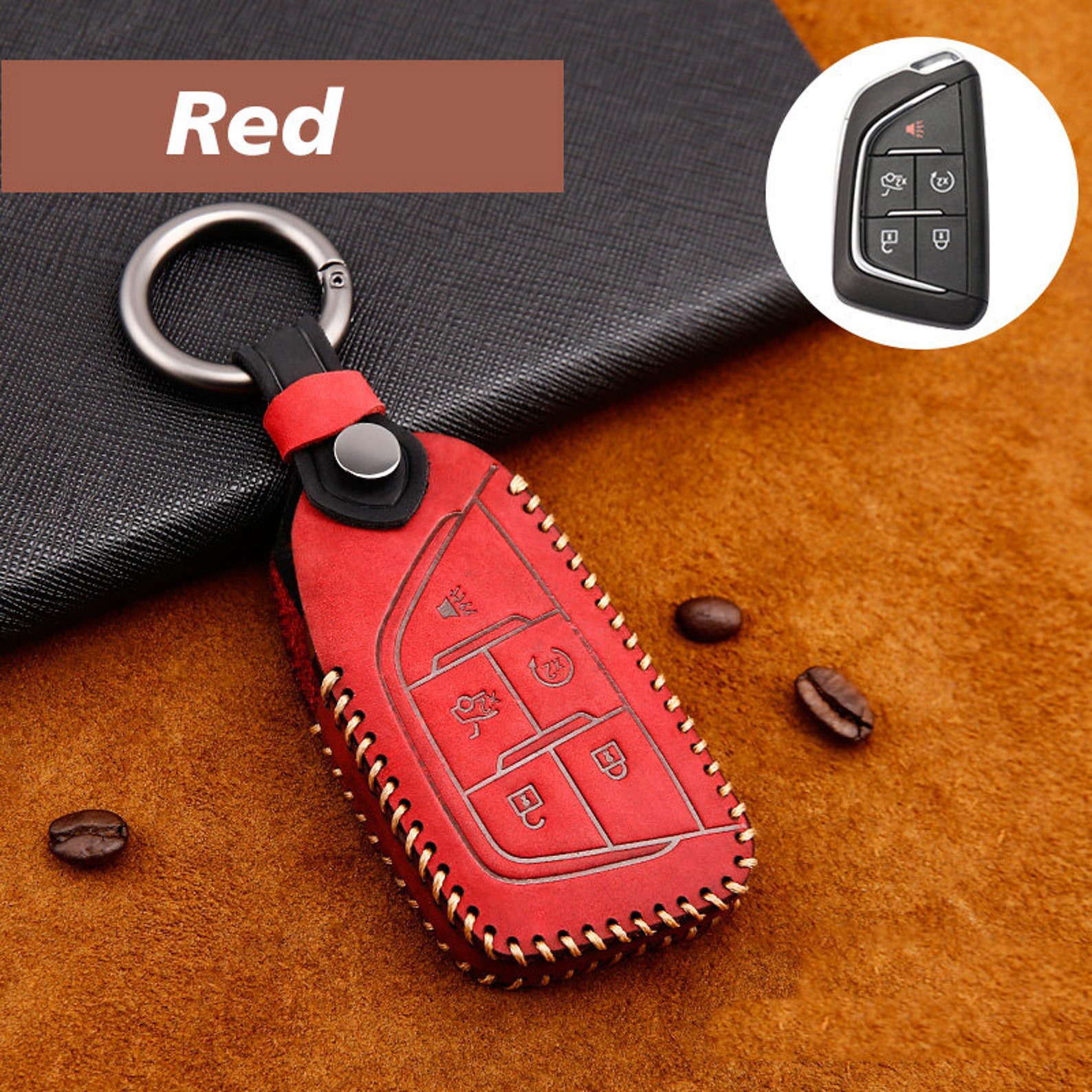 Cadillac CT5 Remote Key Case Leather Car Key Fob Cover Car Etsy