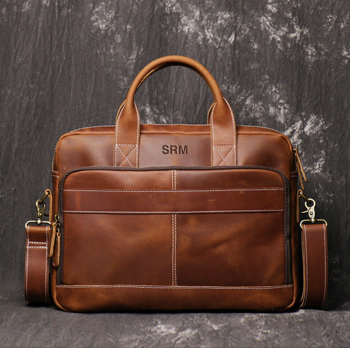 Personalized 16 Leather Briefcase Leather Messenger Bag Etsy Australia