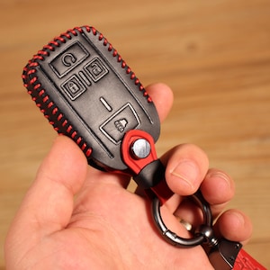 Housse en cuir pour porte-clés de voiture, étui pour télécommande intelligente, adapté pour Chevy Silverado, GMC Sierra, Canyon, 2014-2021 ou clés identiques