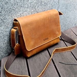 Bolso bandolera de cuero personalizado, estilo retro, duradero, de cuero genuino, el mejor regalo