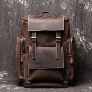 Vintage Personalized Leather Backpack, Full Grain Leather Rucksack, Travel Backpack, School Office Bag, Laptop Backpack, Best Gift