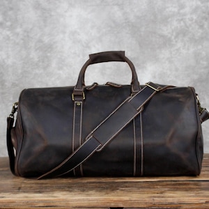 Leder Seesack, personalisierte Leder Reisetasche, Wochenend-Gepäcktasche, Reisetasche mit Schuhfach, 21, 24-Zoll, bestes Geschenk