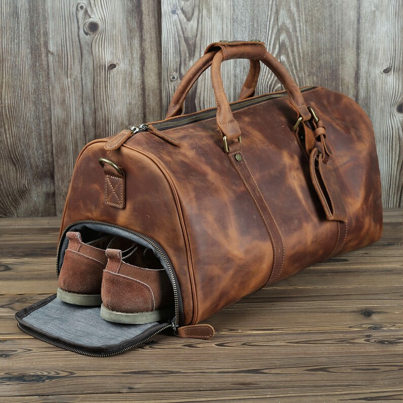 20“ Leather Max 55% OFF Duffel Personalized Travel Bag Regular discount