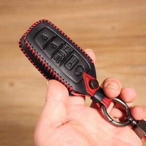 Leather Key Fob Cover, Smart Remote Key Case, Key Holder, Fit for Toyota Rav4 Prime or Same keys