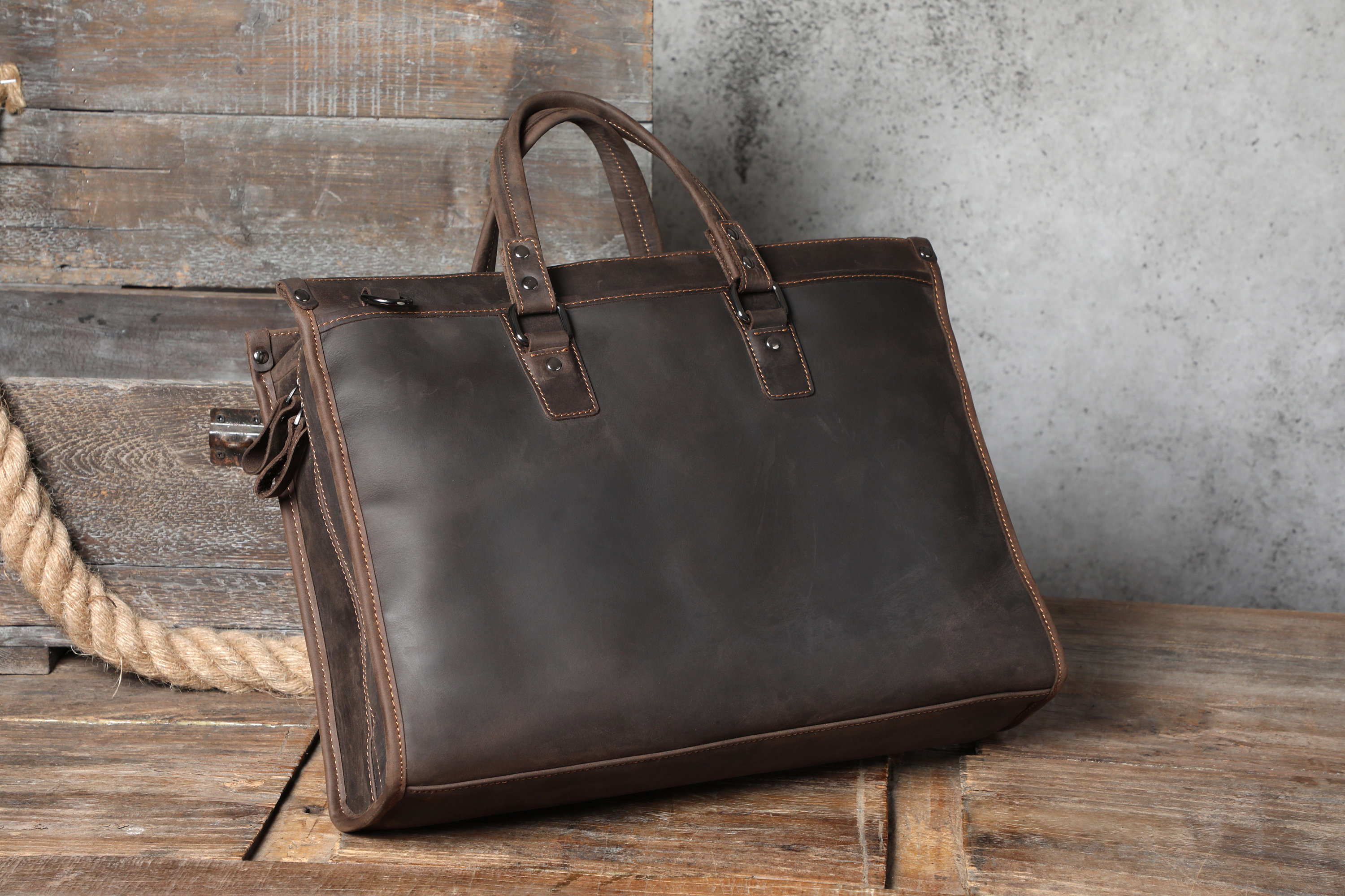 Personalized Leather Briefcase Laptop Bag Leather Messenger Etsy
