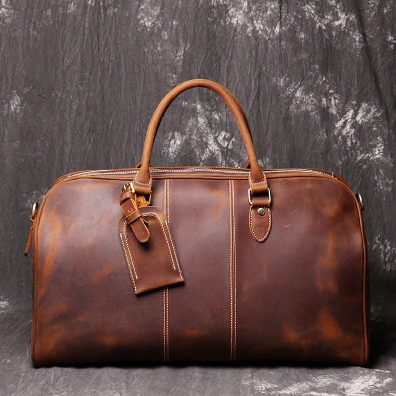 20 Leather Duffel Bag Personalized Leather Travel Bag Etsy