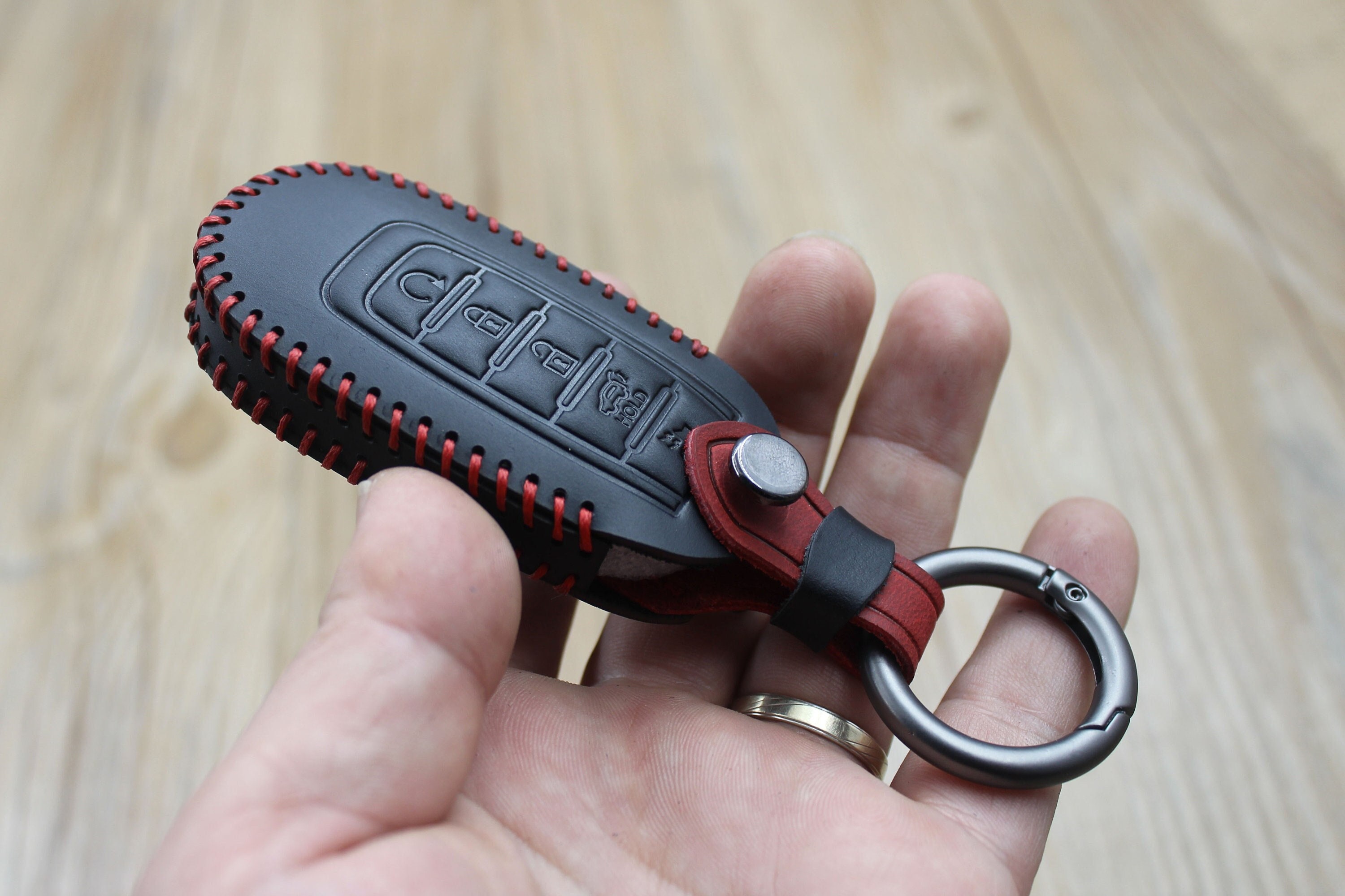 Vitodeco Genuine Leather Key Fob Case For 2018-2025 Infiniti QX60, QX50, QX55, Q50