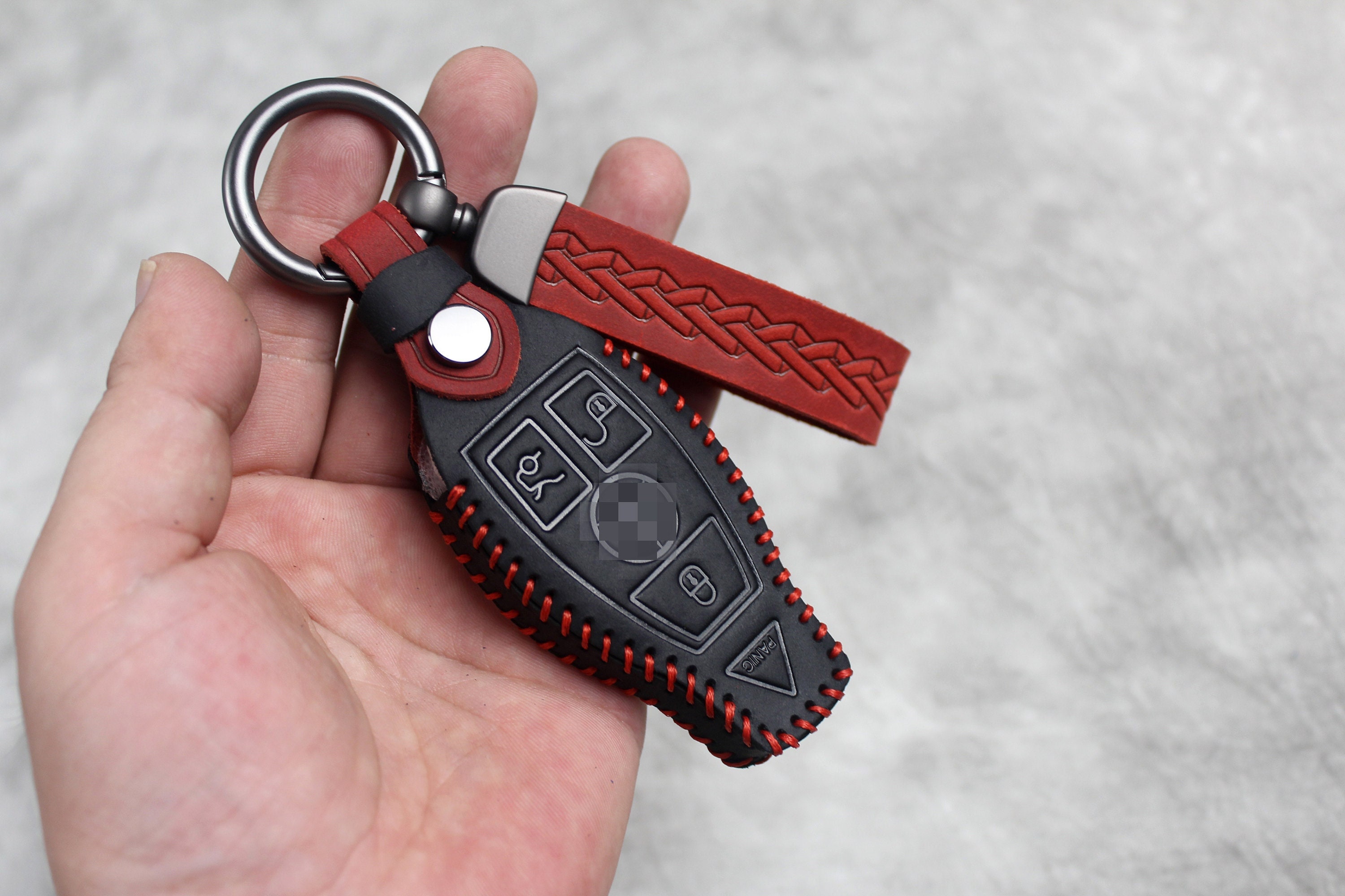 PREMIO Leder Schlüssel Cover passend für Mercedes-Benz Schlüssel
