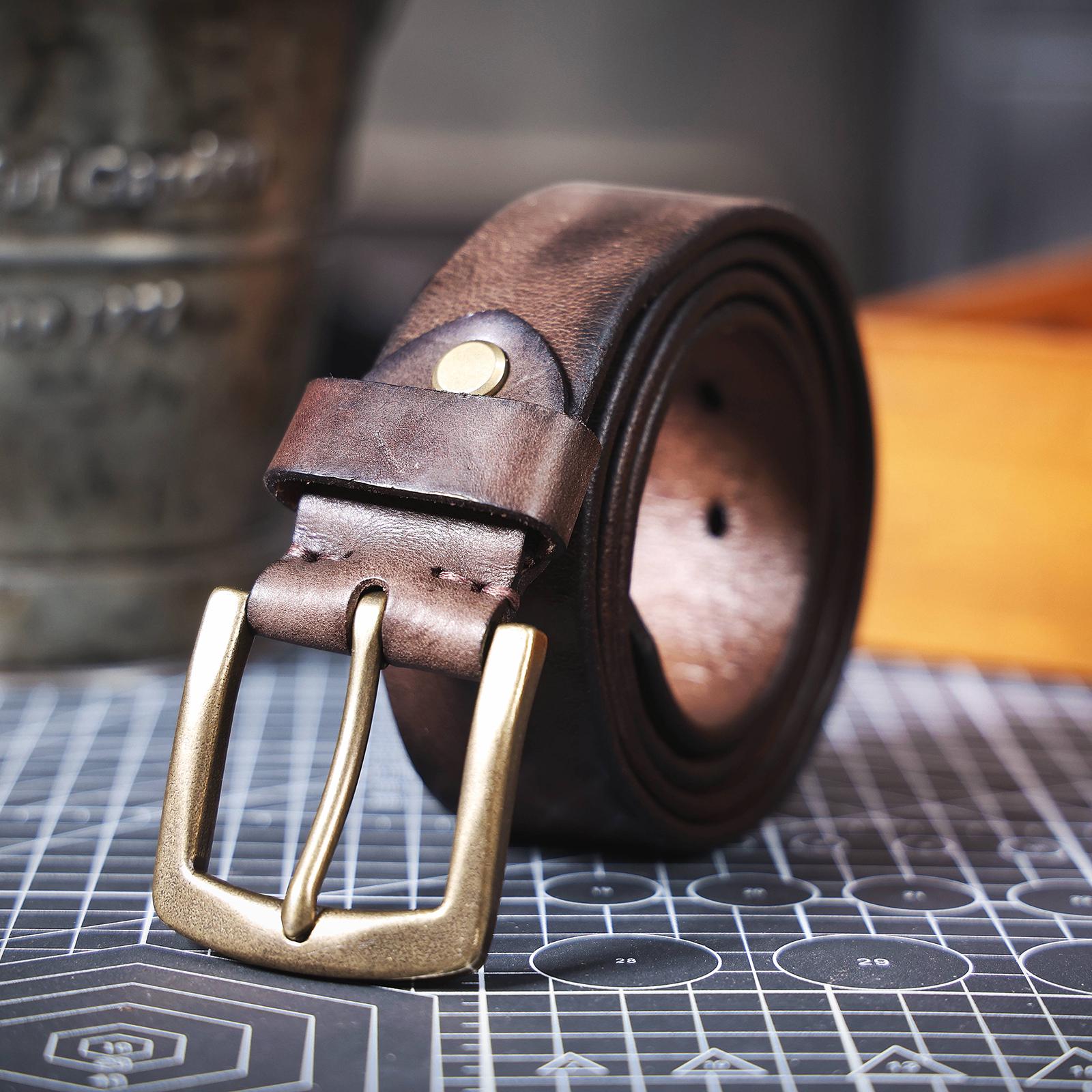 Vintage Leather Belt, Handcrafted Leather Belt, Full Grain