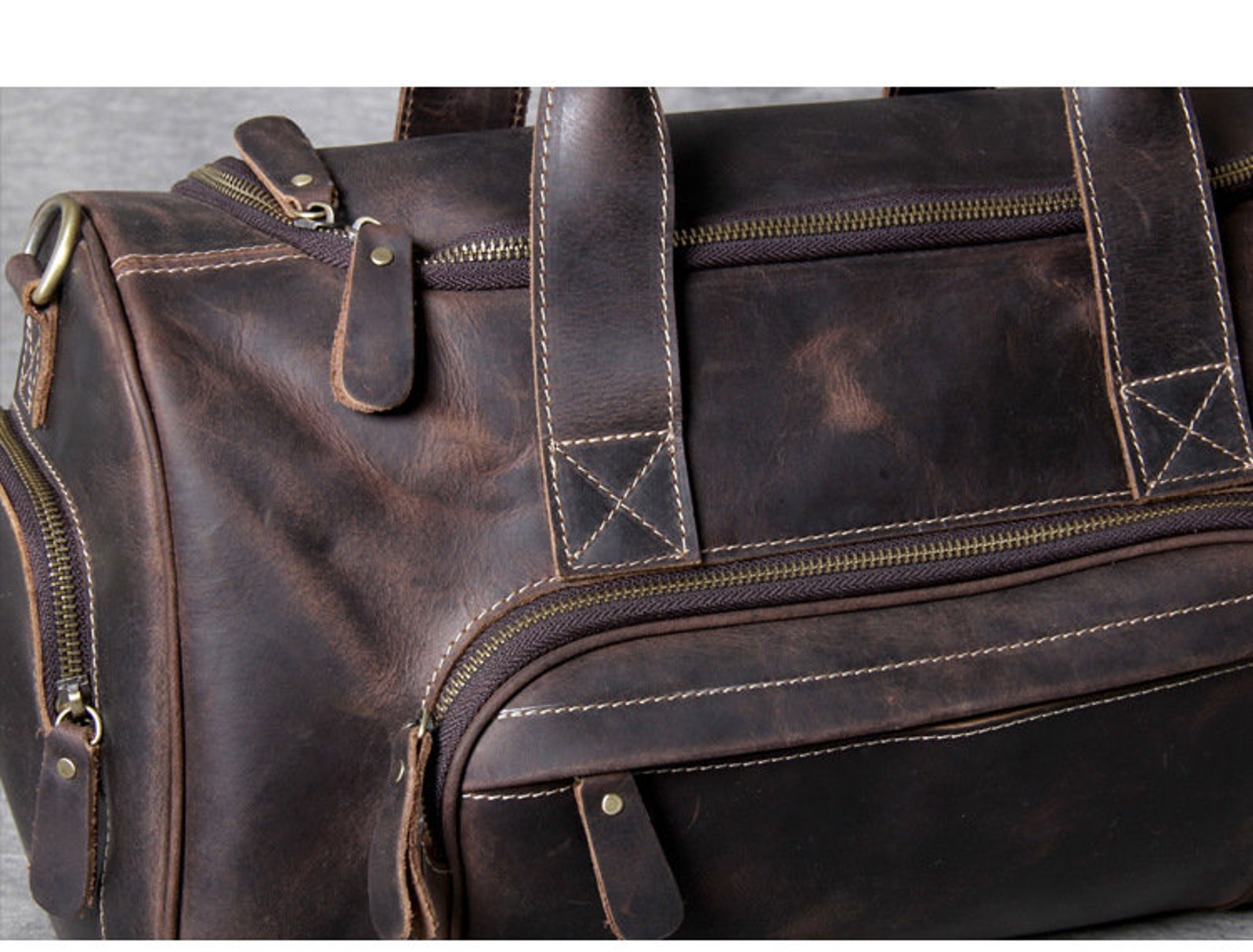 18 Leather Duffel Bag Leather Travel Bag Leather Weekend | Etsy