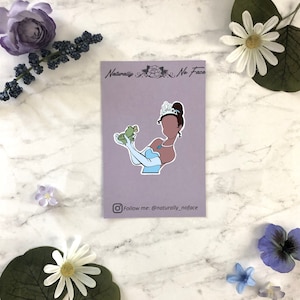 Disney Inspired: Princess Tiana + Frog Sticker | Water Bottle Stickers | Laptop Stickers | Waterproof Stickers | Fan Art