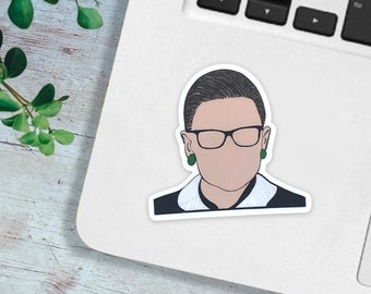 RBG Waterproof Sticker, Ruth Bader Ginsburg Portrait