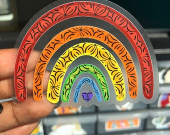 Adesivo arcobaleno Pride / Arte astratta, decalcomania LGBT impermeabile