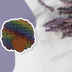 Pride | sticker| Water Bottle Stickers | Laptop Stickers | Waterproof Stickers | Black girl magic | Pride | Afro | rainbow