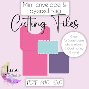 Mini Envelope SVG cut file for Cricut, Make you own envelopes for Scrapbooking & card making projects, instant download svg pdf png files
