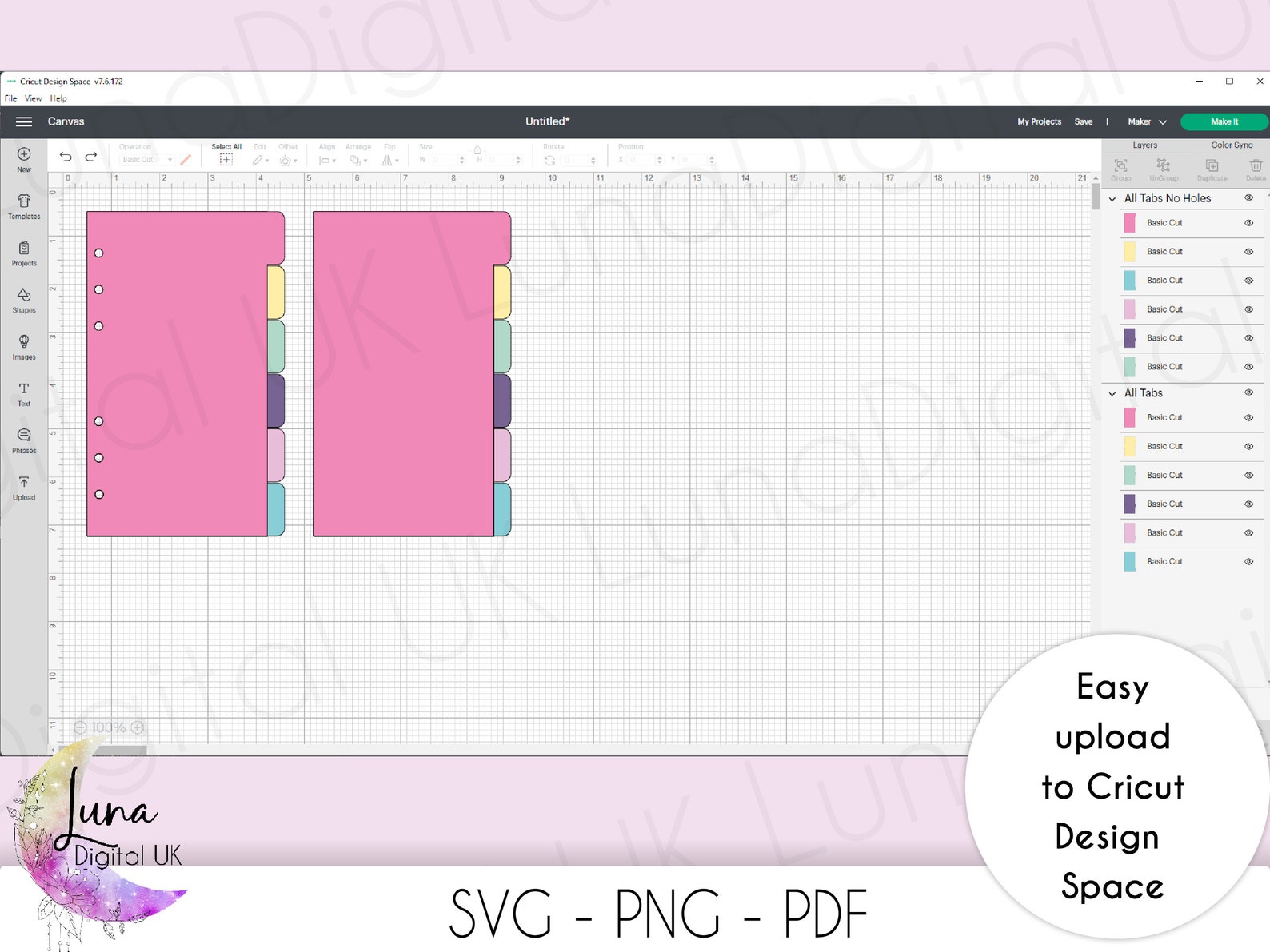 A6 Personal Planner SVG Tabbed Pages 6 Tabbed Pages SVG for Etsy