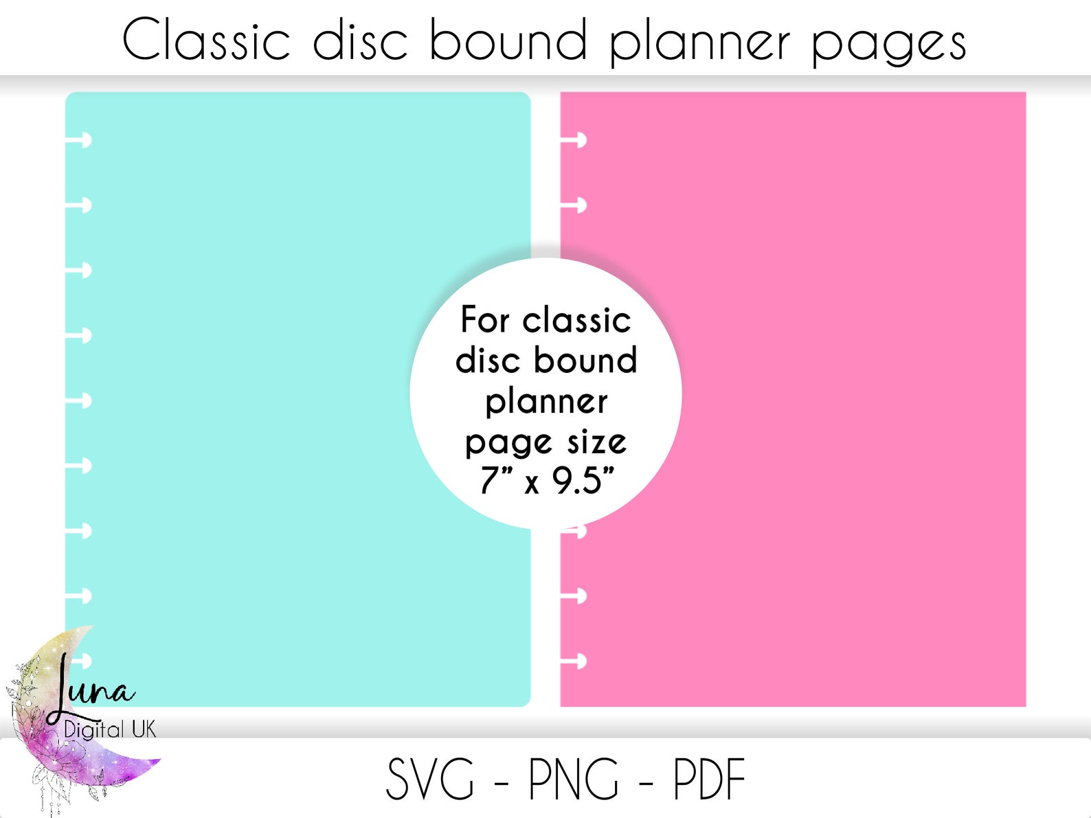 Classic Disc Bound Planner Page SVG Cut File for Cricut, DIY Planner
