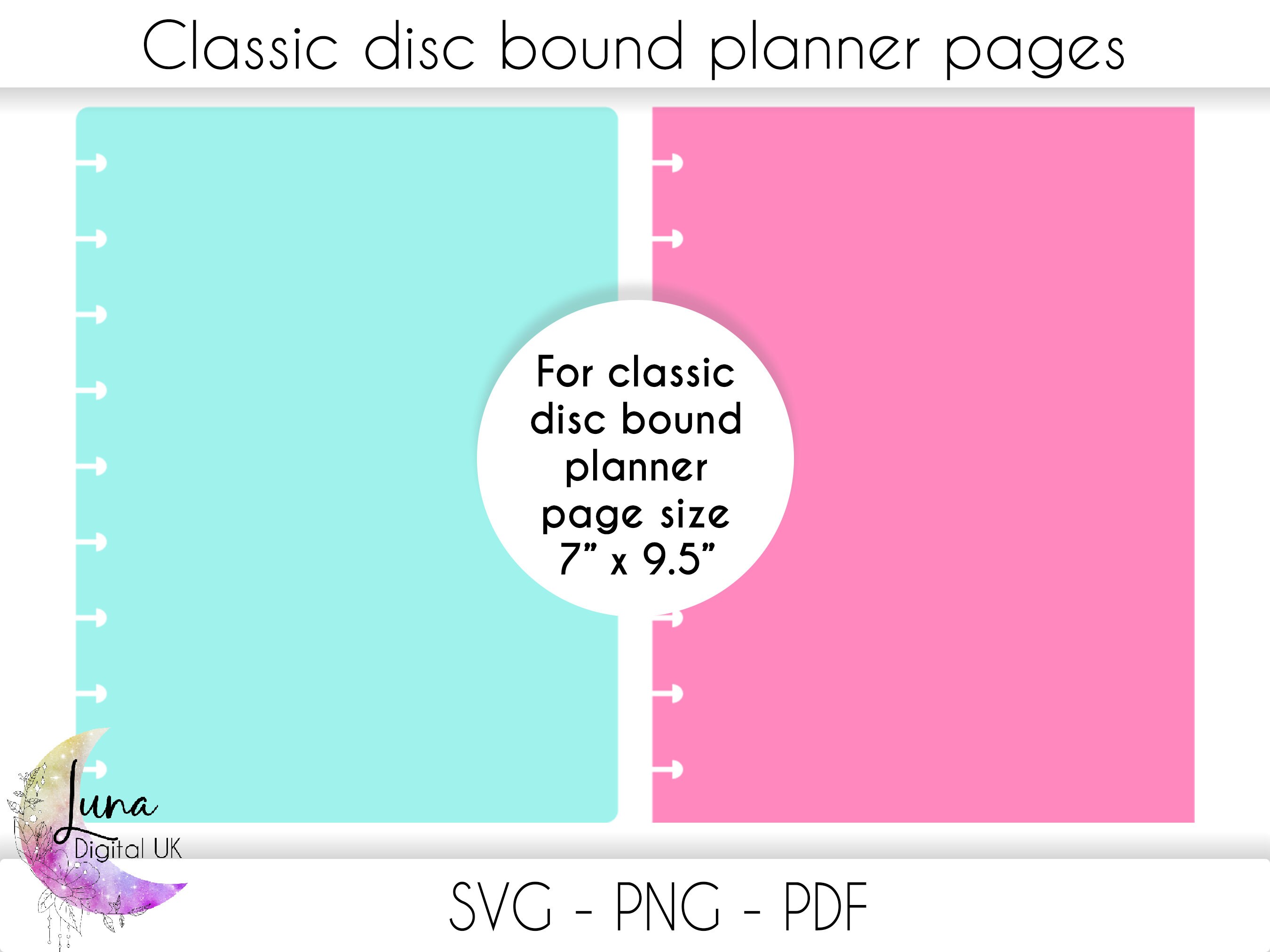 Classic Disc Bound Planner Page SVG Cut File for Cricut DIY Etsy