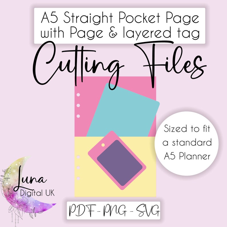 A5 Straight Pocket Page SVG Cut File for A5 Planners, Pocket Page With