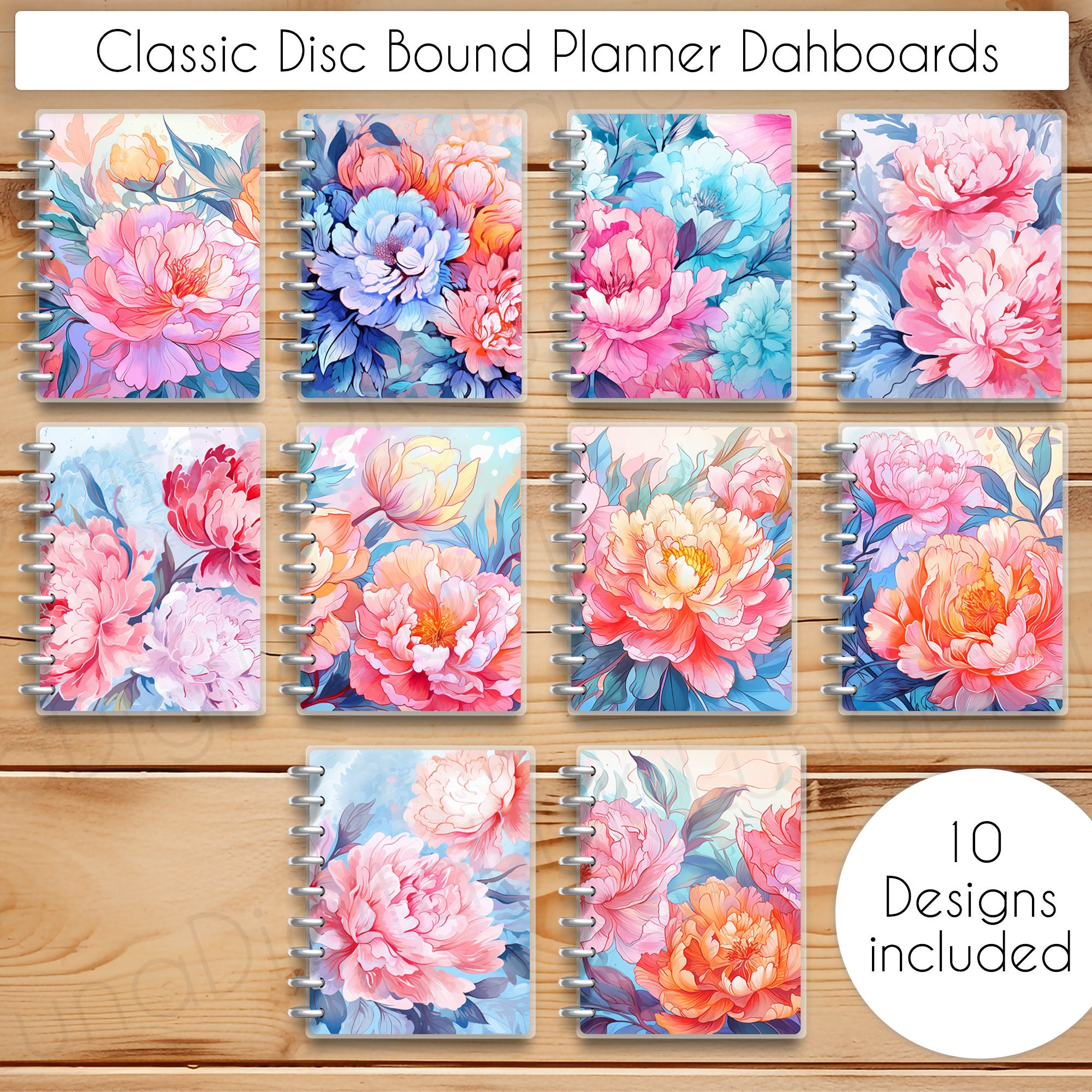 Classic Disc Bound Printable Planner Dashboards, Beautiful Bright ...