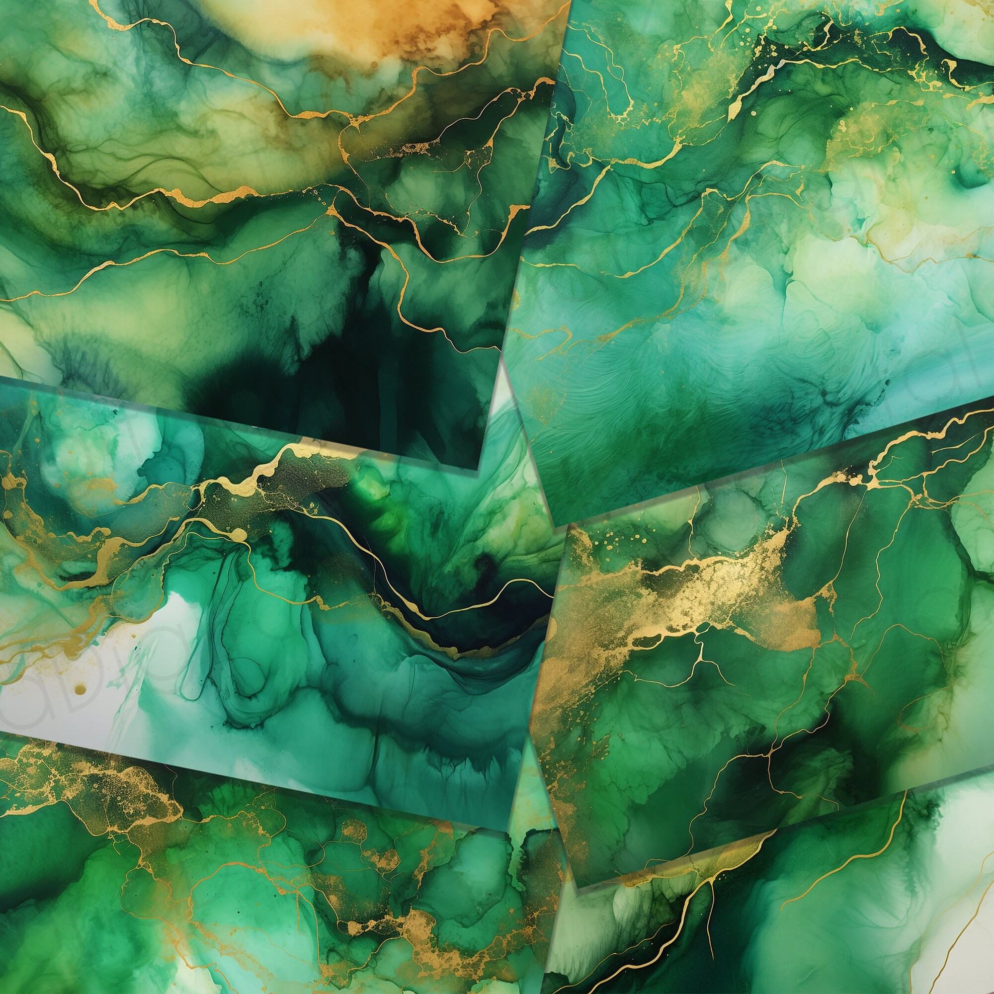 Printable Inky Green Ink Printable Papers, Junk Journal Background Inky Printable ...
